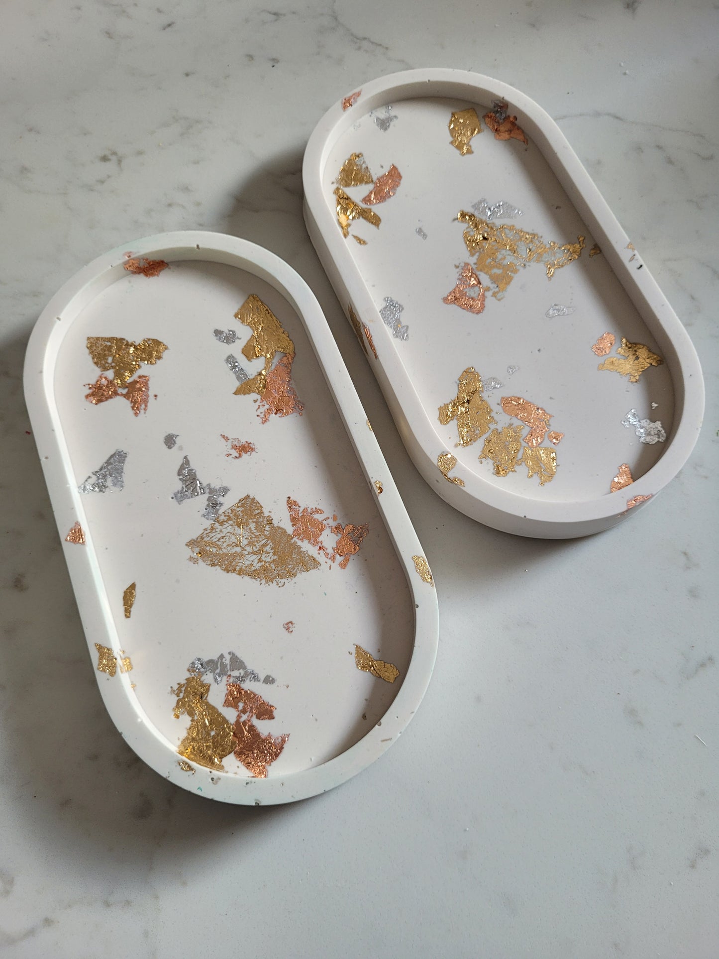Gold leaf trinket tray
